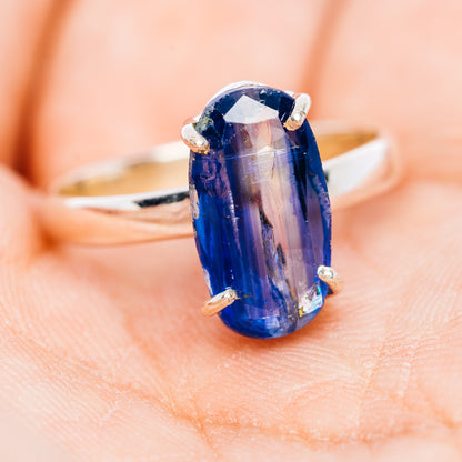 Faceted Kyanite Ring Size 9 (.925 Sterling Silver)
