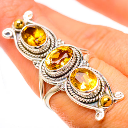 Large Faceted Citrine Ring Size 7 (925 Sterling Silver) RING139807