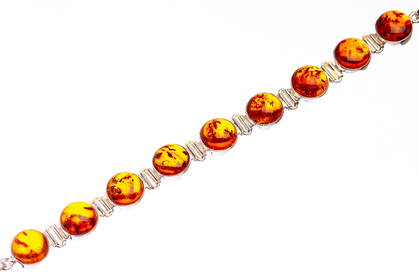 Baltic Amber 925 Sterling Silver Bracelet 7 1/4" to 8 1/4" B90247