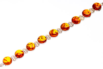 Baltic Amber 925 Sterling Silver Bracelet 7 1/4" to 8 1/4" B90247