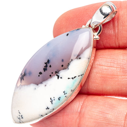 Dendritic Opal Pendant 2" (.925 Sterling Silver)