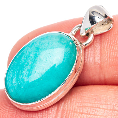 Amazonite Pendant 1 1/8" (925 Sterling Silver) P41790