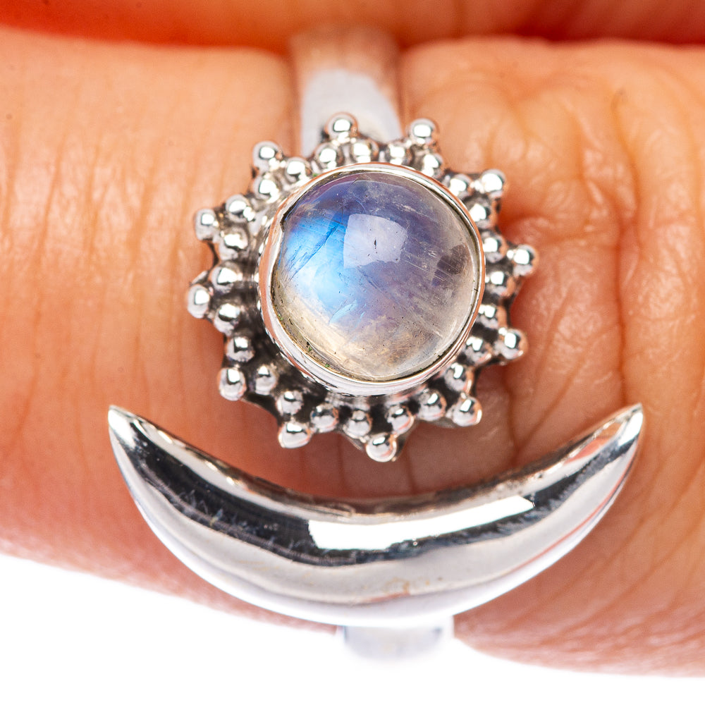 Rainbow Moonstone Dainty Ring Size 6 (925 Sterling Silver) R145828