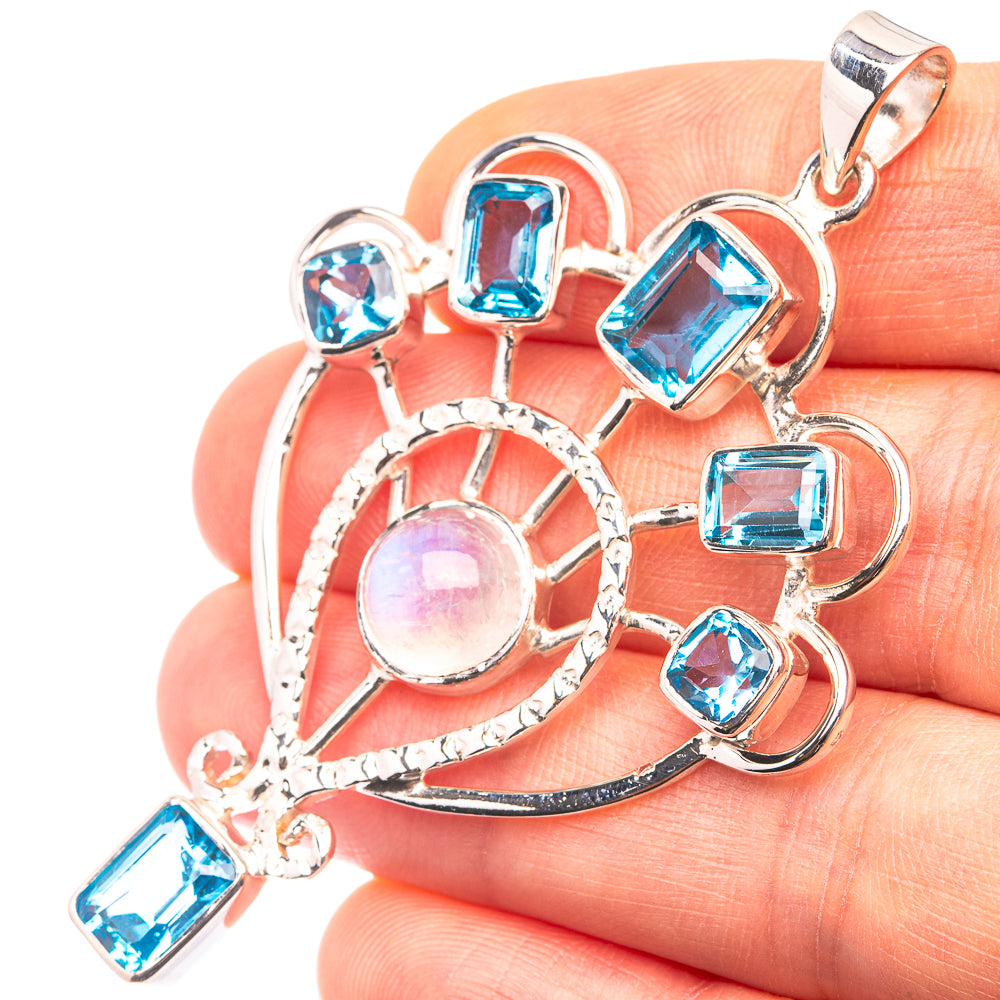Signature Swiss Blue Topaz Pendant 2 1/2" (925 Sterling Silver) P38721