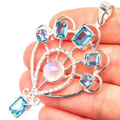 Signature Swiss Blue Topaz Pendant 2 1/2" (925 Sterling Silver) P38721