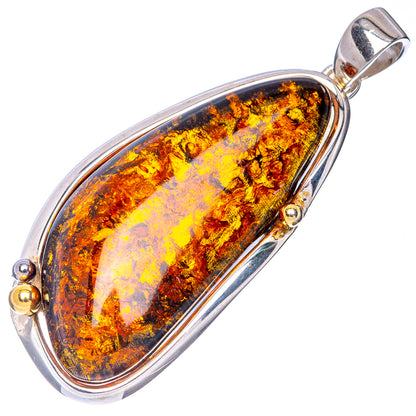 Ana Silver Co Baltic Amber Pendant 2 5/8" (925 Sterlnig Silver)