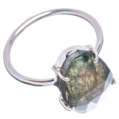Faceted Labradorite Ring Size 9 (.925 Sterling Silver)