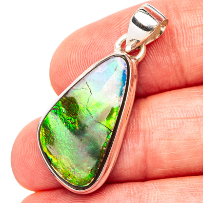 Canadian Ammolite Pendant 1 3/8" (.925 Sterling Silver)