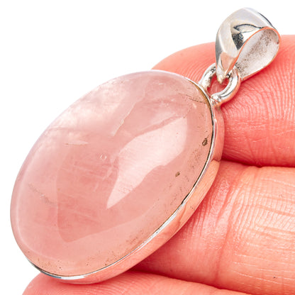 Rose Quartz Pendant 1 1/2" (925 Sterling Silver) P43055