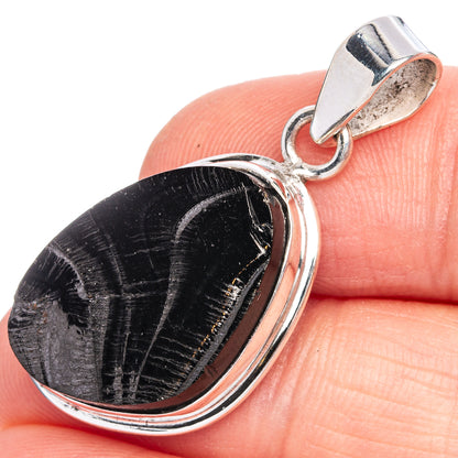 Shungite Pendant 1 3/8" (925 Sterling Silver) P40327