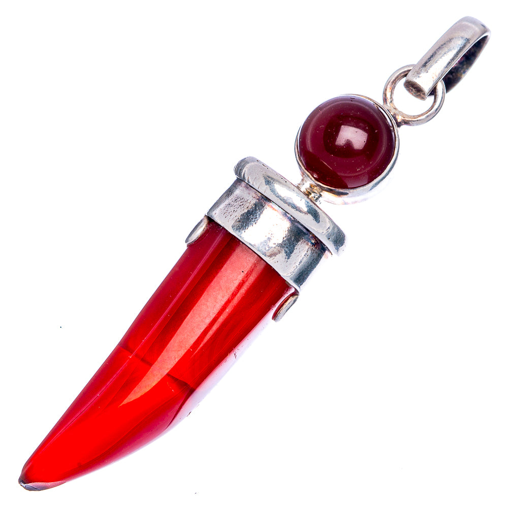 Red Onyx 2 1/2" Pendant (925 Sterling Silver) P40004