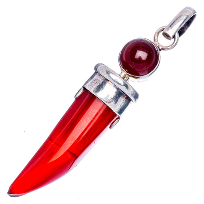 Red Onyx 2 1/2" Pendant (925 Sterling Silver) P40004