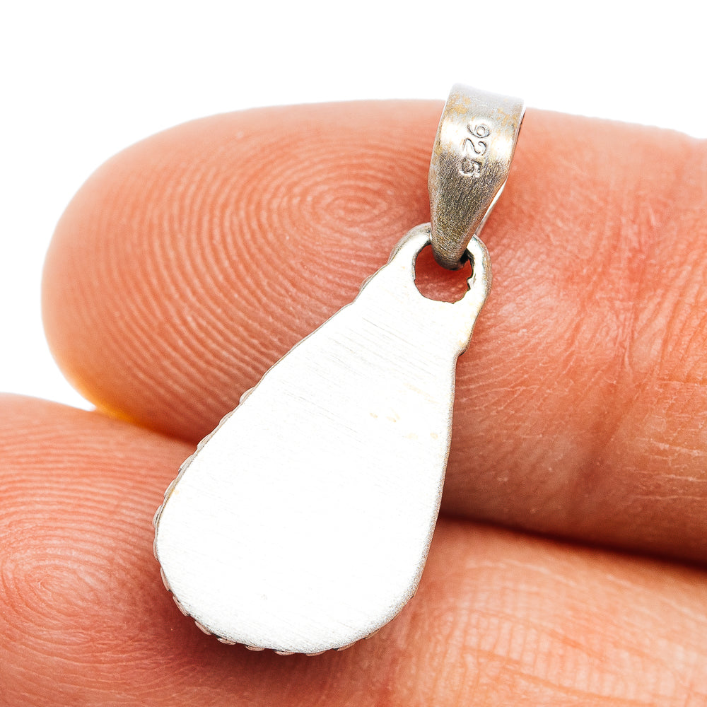 Southwestern Style Golden Hills Turquoise Pendant 7/8" (.925 Sterling Silver)