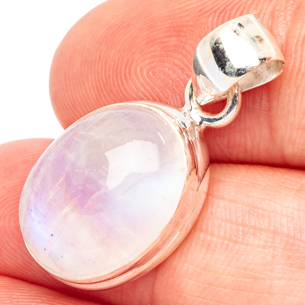 Rainbow Moonstone Pendant 1 1/8" (925 Sterling Silver) P44735