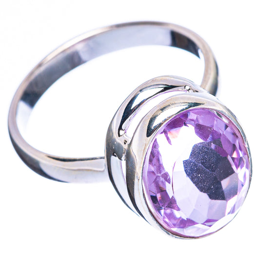 Faceted Amethyst Ring Size 7.75 (925 Sterling Silver) R4575