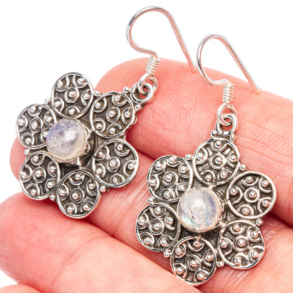 Rainbow Moonstone Earrings 1 1/2" (925 Sterling Silver) E433192