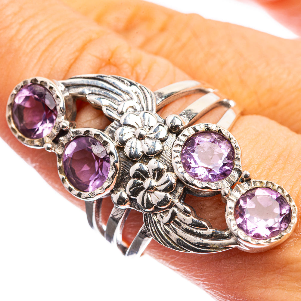 Faceted Amethyst Ring Size 8.5 (925 Sterling Silver) R142934