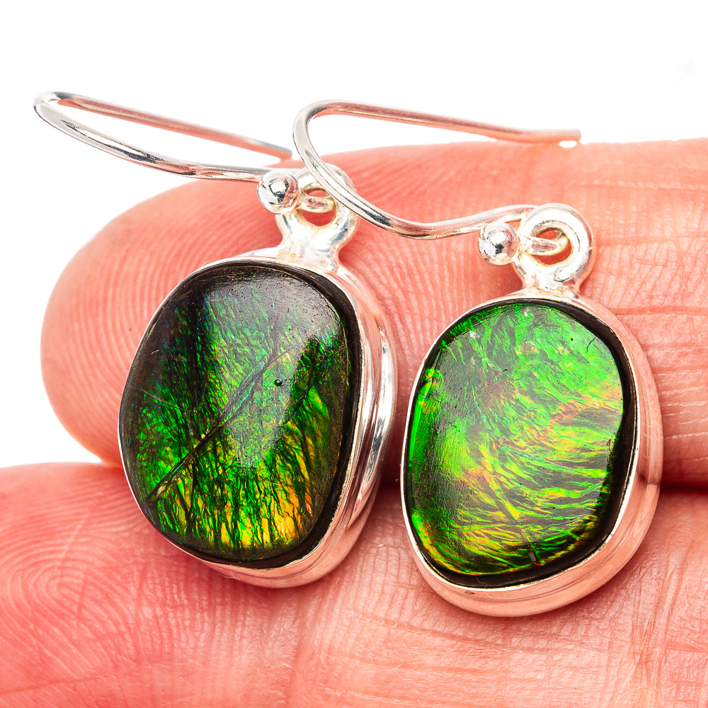 Premium Ammolite Earrings 1 1/4" (.925 Sterling Silver)