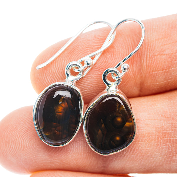 Premium Mexican Fire Agate Earrings 1 1/4" (.925 Sterling Silver)