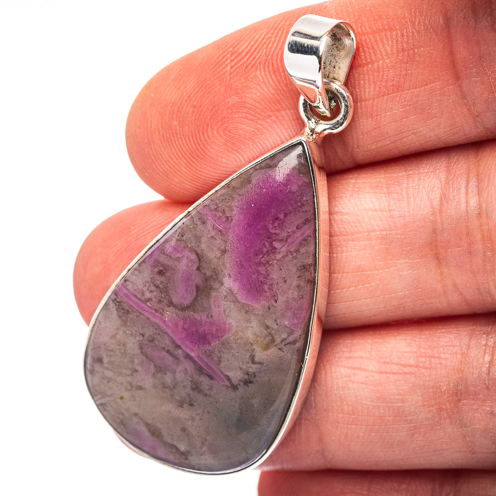 Ruby in Quartz Pendant 1 7/8" (.925 Sterling Silver)