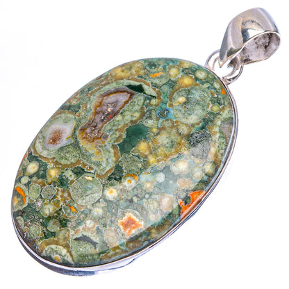 Rainforest Opal Pendant 1 5/8" (925 Sterling Silver) P43052