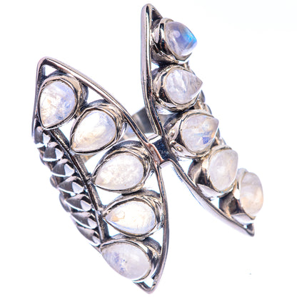 Large Rainbow Moonstone 925 Sterling Silver Ring Size 7.25
