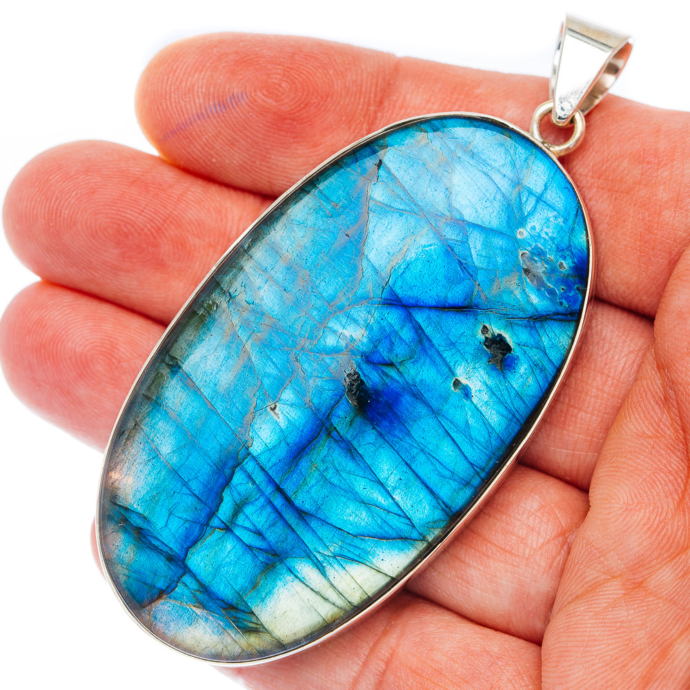Gigantic Premium Spectrolite Pendant 3" (.925 Sterling Silver) PD52321