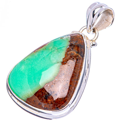 Boulder Chrysoprase Pendant 1 3/8" (.925 Sterling Silver)