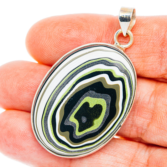 Premium Fordite Pendant 1 7/8" (.925 Sterling Silver)