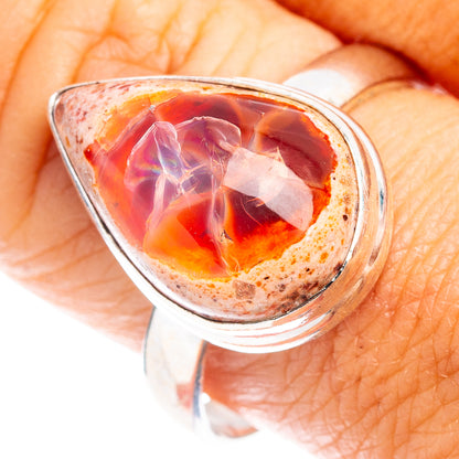 Rare Mexican Fire Opal Ring Size 10 (.925 Sterling Silver)