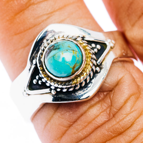 Mohave Turquoise Ring Size 8 Adjustable (.925 Sterling Silver)