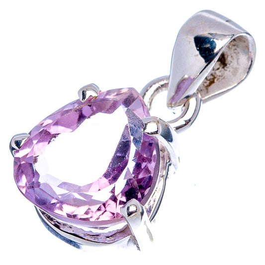 Amethyst faceted pendant with teardrop-style purple gemstone and .925 sterling silver bail