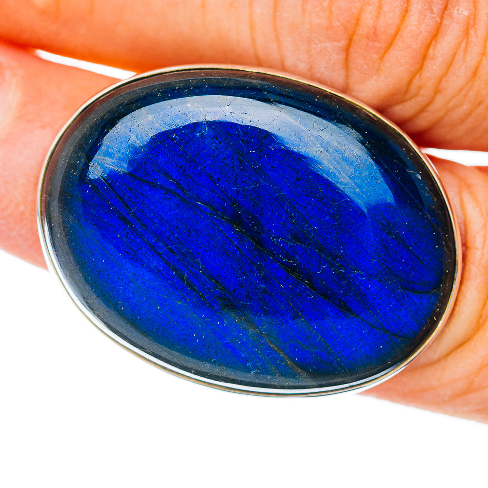Premium Labradorite Ring Size 6.5 Adjustable (.925 Sterling Silver)