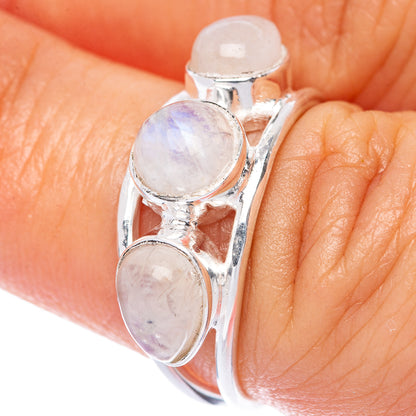 Rainbow Moonstone Dainty Ring Size 8 (925 Sterling Silver) R145887