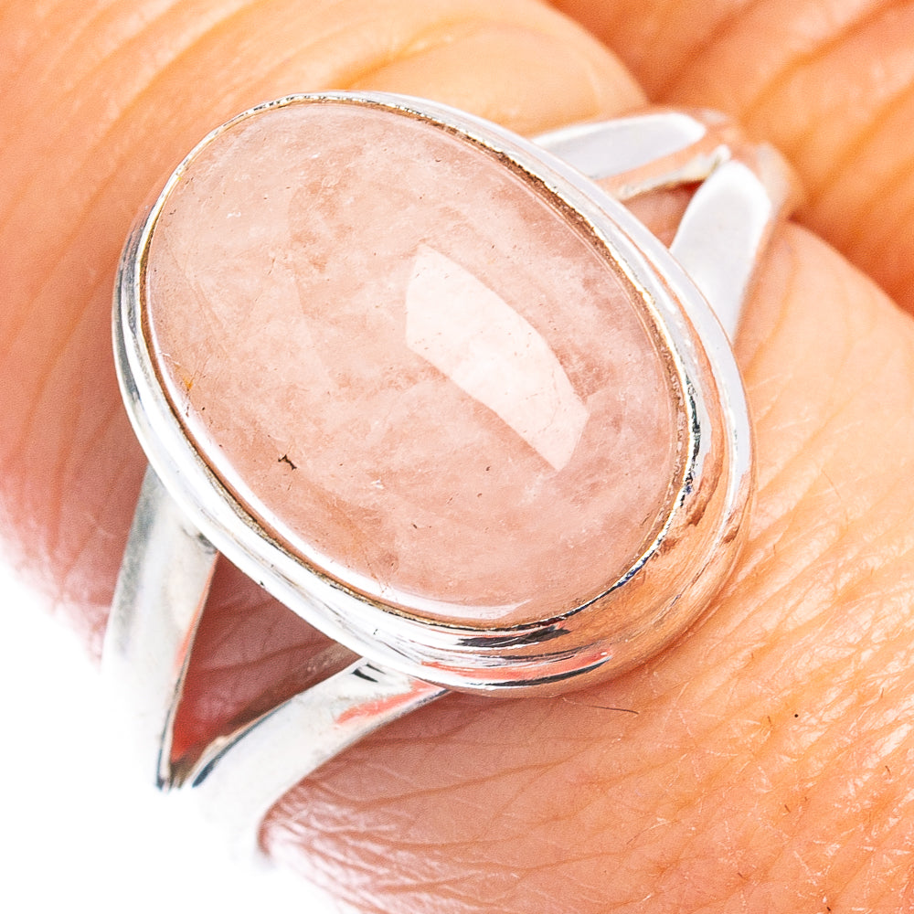 Rose Quartz Ring Size 7.75 (.925 Sterling Silver)