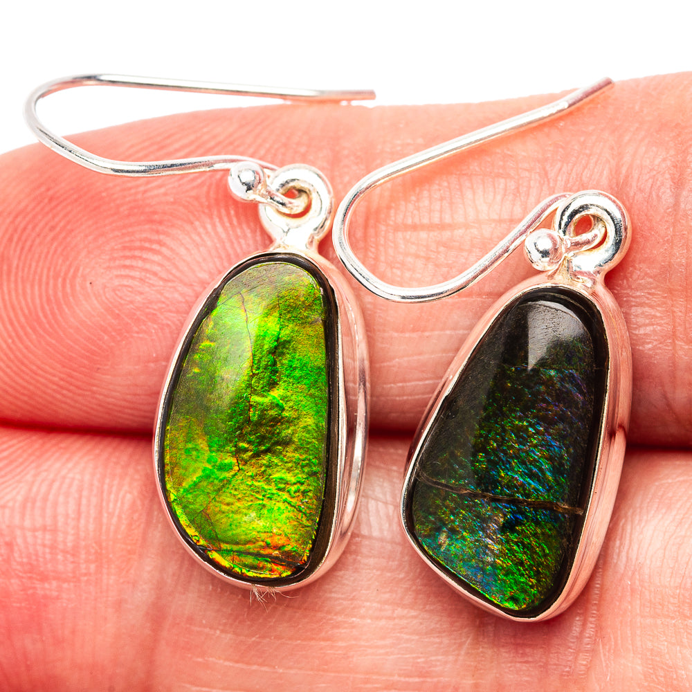 Premium Ammolite Earrings 1 3/8" (.925 Sterling Silver)