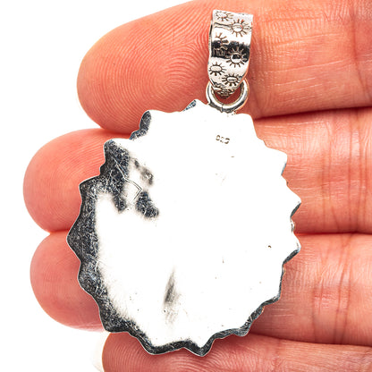 Exclusive Southwestern Style Hubei Turquoise Pendant 1 3/4" (.925 Sterling Silver)