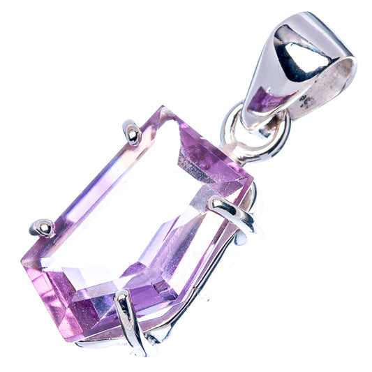 Faceted Amethyst Pendant 1 1/8" (925 Sterling Silver) P42987