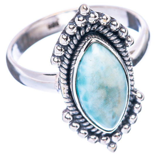 Larimar 925 Sterling Silver Ring Size 8 (925 Sterling Silver) R5383