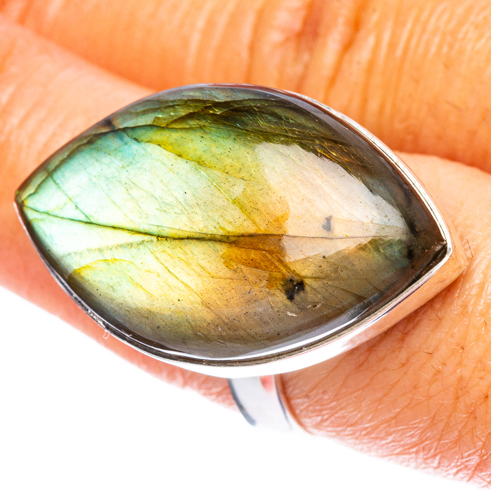 Labradorite Ring Size 8.5 (925 Sterling Silver) R4643