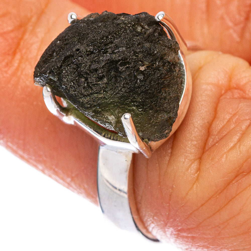 Rare Czech Moldavite Ring Size 6 (925 Sterling Silver) R146680