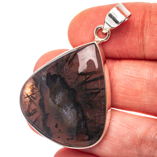 Tourmalinated Quartz Pendant 1 3/4" (.925 Sterling Silver)