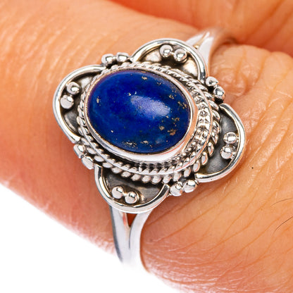 Lapis Lazuli Dainty Ring Size 7 (925 Sterling Silver) R1070