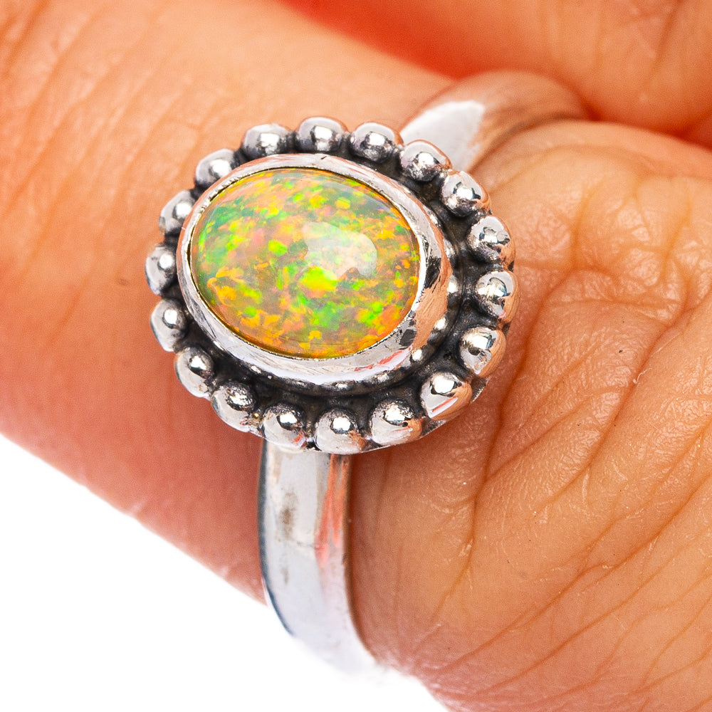 Rare Natural Ethiopian Opal Ring Size 6.5 (925 Sterling Silver) R145567