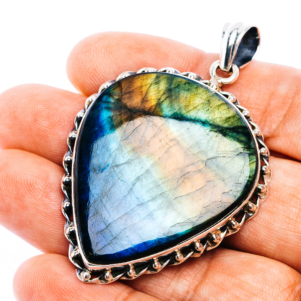 Spectrolite Pendant 2 3/8" (.925 Sterling Silver)
