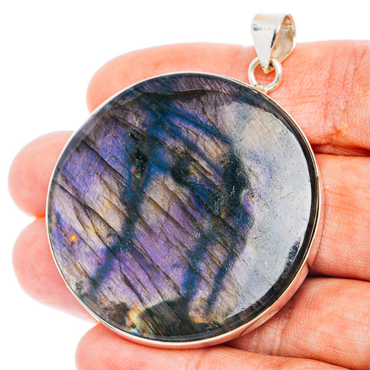 Premium Spectrolite Pendant 2 1/8" (.925 Sterling Silver)