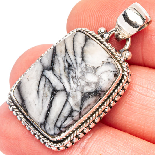 Pinolith Jasper Pendant 1 3/8" (925 Sterling Silver) P44019