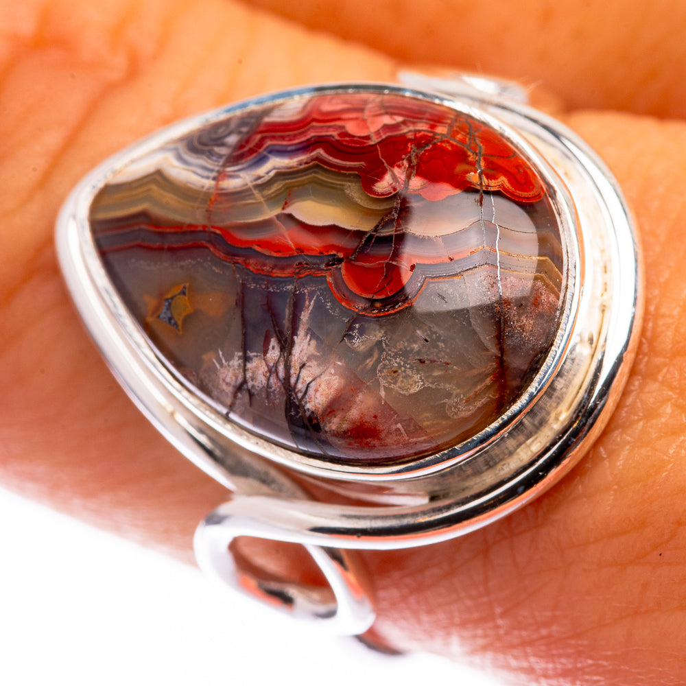 Crazy Lace Agate Ring Size 9.25 (925 Sterling Silver) R141111