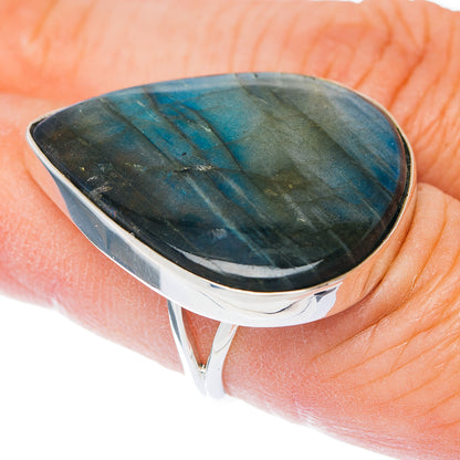 Large Premium Labradorite Ring Size 7 (.925 Sterling Silver)