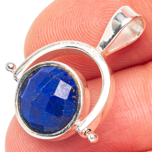 Lapis Lazuli 925 Sterling Silver Pendant 7/8" (925 Sterling Silver) P43629